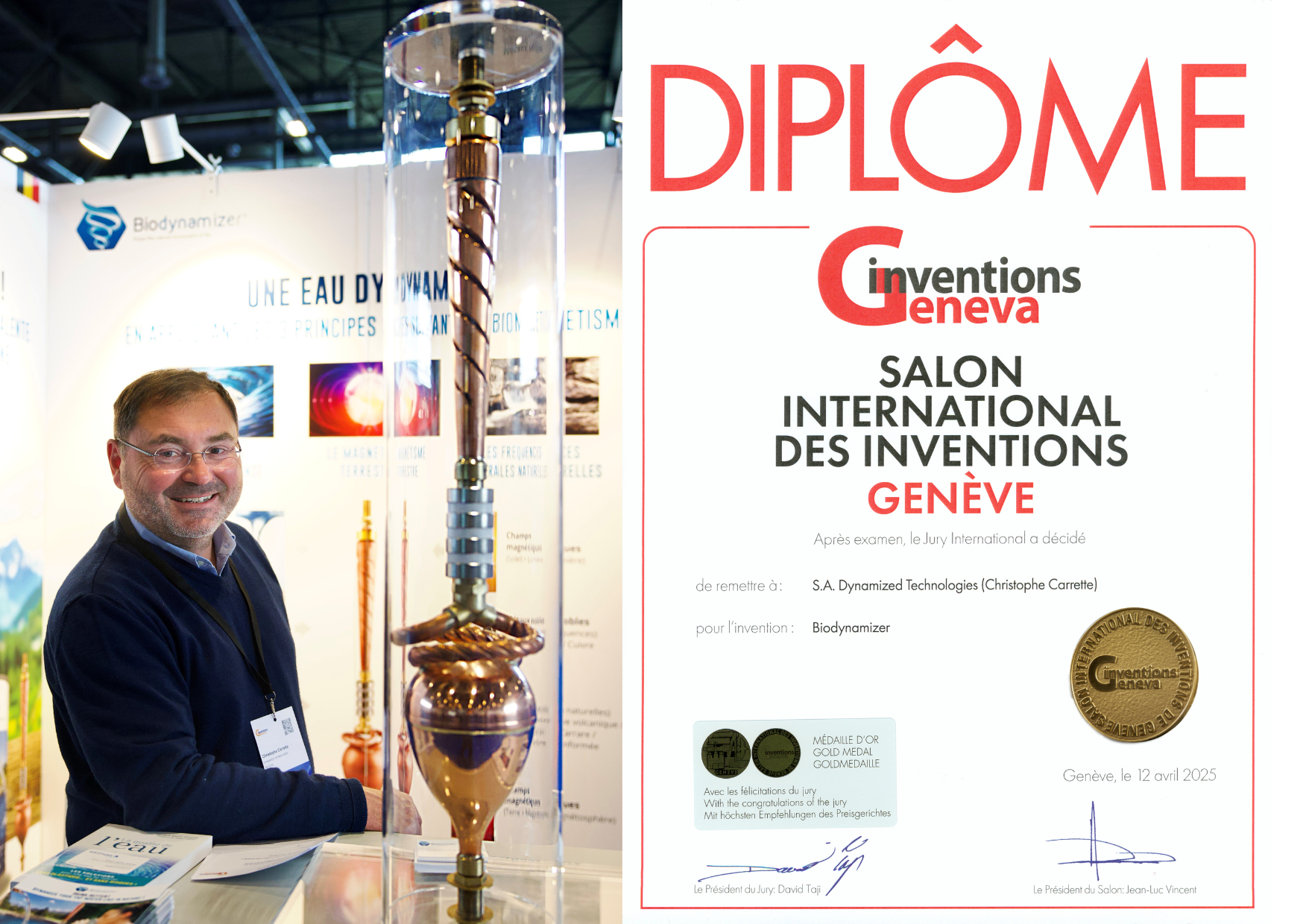 Le Biodynamizer, médaille d’or au Salon International des Inventions de Genève<br />
(12 avril 2025)